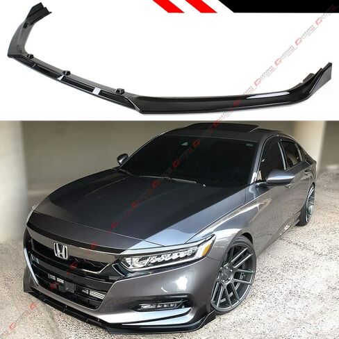 أسود لامع رياضي JDM 3 قطع تصميم مصد الشفاه الأمامي متوافق مع طراز 2018-2020 Honda Accord 10TH Gen in Saudi Arabia
