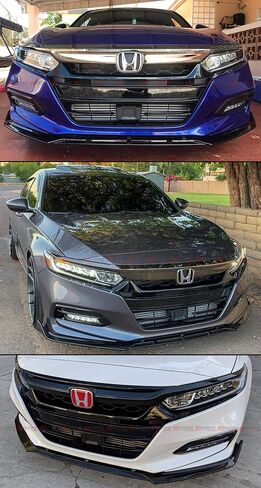 أسود لامع رياضي JDM 3 قطع تصميم مصد الشفاه الأمامي متوافق مع طراز 2018-2020 Honda Accord 10TH Gen in Saudi Arabia
