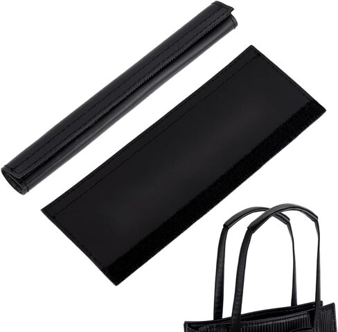 PH PandaHall 2pcs Leather Handbag Handles Wrap Cover, Black Handle Protector Cover Removable Bag Handle Protectors for Shopping Travel Bag Purse Handles Craft Strap Making Supplies in Saudi Arabia