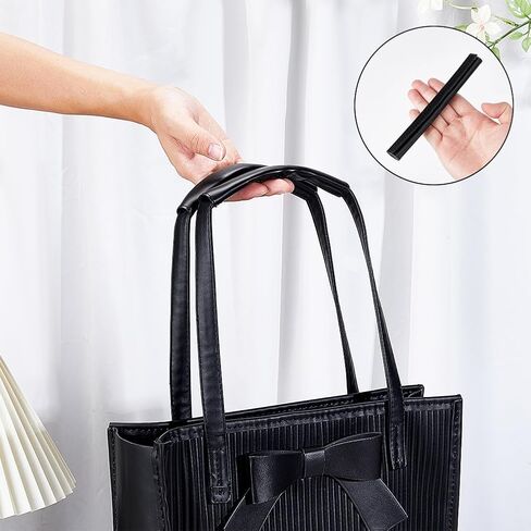 PH PandaHall 2pcs Leather Handbag Handles Wrap Cover, Black Handle Protector Cover Removable Bag Handle Protectors for Shopping Travel Bag Purse Handles Craft Strap Making Supplies in Saudi Arabia