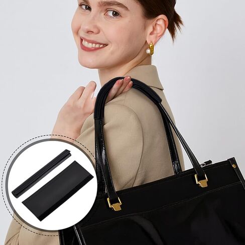 PH PandaHall 2pcs Leather Handbag Handles Wrap Cover, Black Handle Protector Cover Removable Bag Handle Protectors for Shopping Travel Bag Purse Handles Craft Strap Making Supplies in Saudi Arabia