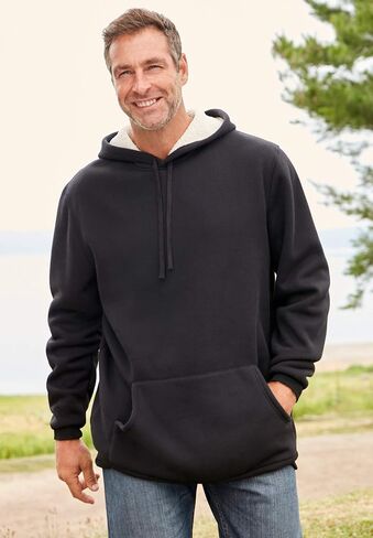 KingSize Men's Big & Tall Sherpa-Lined Thermal Waffle Pullover Hoodie in Saudi Arabia