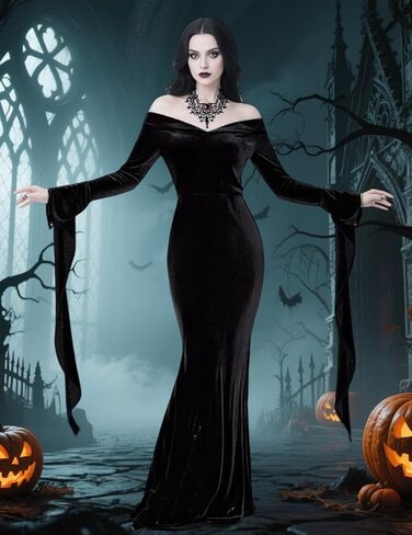 زي الهالوين للبالغين للنساء فستان قوطي أسود للحفلات التنكرية in Kuwait
