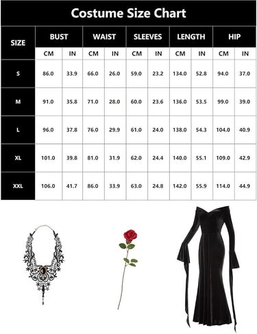 زي الهالوين للبالغين للنساء فستان قوطي أسود للحفلات التنكرية in Kuwait