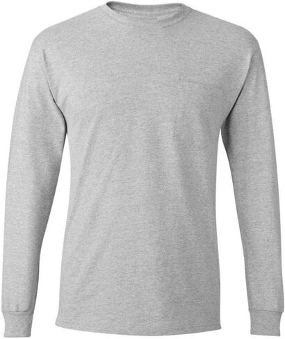 Joe's USA Men's Long Sleeve Pocket Crew Neck T-Shirts in 12 Colors: Regular and Tall Sizes in Saudi Arabia