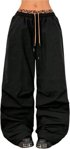 GORGLITTER Women's Cheetah Print Double Waisted Baggy Sweatpants Leopard Baggy Causal Gym Workout Pants in Saudi Arabia