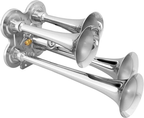 Vixen Horns Loud 4/Four Trumpet Train Air Horn with 12V Electric Solenoid Black VXH4114B in Saudi Arabia