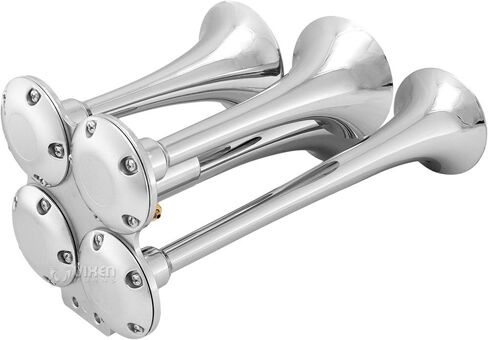 Vixen Horns Loud 4/Four Trumpet Train Air Horn with 12V Electric Solenoid Black VXH4114B in Saudi Arabia