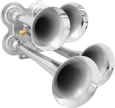 Vixen Horns Loud 4/Four Trumpet Train Air Horn with 12V Electric Solenoid Black VXH4114B in Saudi Arabia