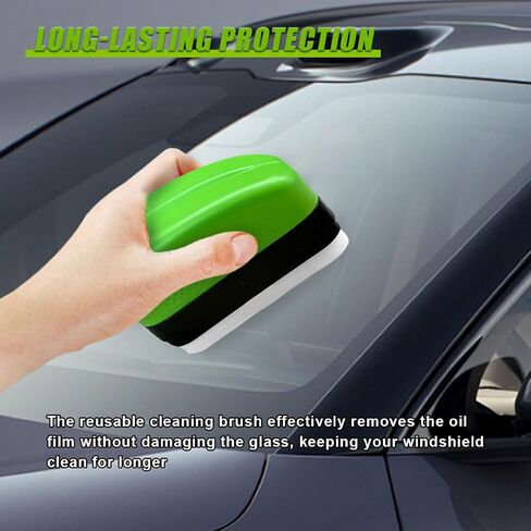 Automotive Oil Film Cleaning Brush, Clear Vision Car Glass Cleaner Prevent Rain and Fog, Reusable Windshield Cleaner Tool, Oil Film Cleaning Brush for Car Windows (1PC) in Saudi Arabia