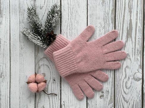 Angora Knitted Gloves for Women Made in USA in Saudi Arabia