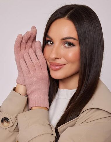 Angora Knitted Gloves for Women Made in USA in Saudi Arabia