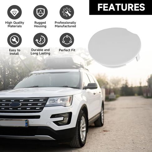 غطاء غطاء خطاف سحب المصد لسيارة Ford Explorer 2011-2015 لسيارة Ford Police Interceptor Utility 2013-2015 | متين وقوي | BB5Z-17A900-APTM، BB5Z17A900APTM | غطاء غطاء فتحة العين بخطاف السحب الأمامي in Saudi Arabia