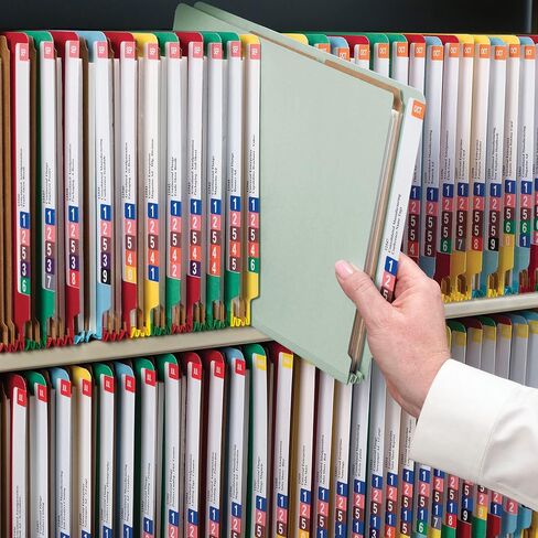 Smead 100% Recycled End Tab Classification Folder, 2 Dividers, 2" Expansion, Legal Size, Gray/Green, 10 per Box (29802) in Saudi Arabia