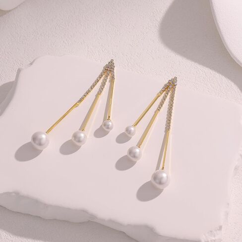 أقراط متدلية على شكل دمعة للنساء، تصميم على شكل قطرة ماء على شكل شرابة ذهبية ولؤلؤة على شكل فيونكة، قرط مرصع in Kuwait