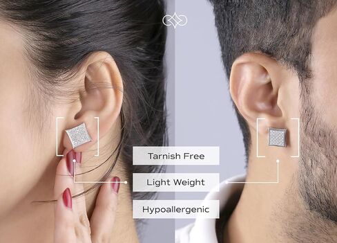Dazzlingrock Collection 0.20 Carat (ctw) Round White Diamond 12.20mm Kite Shape Micro-pave Hip Hop Iced Out Studs in 925 Sterling Silver, Unisex Design Ladies, Mens Real Diamond Earrings in Saudi Arabia