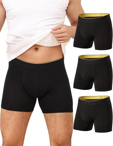 Battewa Leak Proof Underwear for Men Reusable Bladder Leakage Incontinence Boxer Briefs Odor Control 60ml Discreet Protection 3-Pack (Black X-Large) in Saudi Arabia