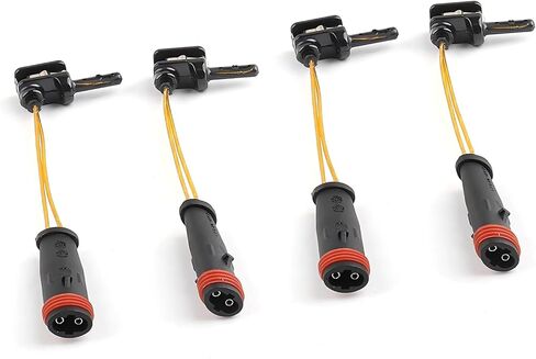MLY 4PCS Car Front Rear Brake Pad Wear Sensor, Brake Sensor System Warning Indicator, Compatible with E350 W211 W220 C300 C350 (Black) in Saudi Arabia