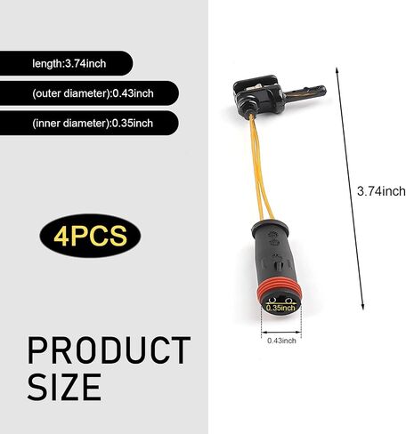 MLY 4PCS Car Front Rear Brake Pad Wear Sensor, Brake Sensor System Warning Indicator, Compatible with E350 W211 W220 C300 C350 (Black) in Saudi Arabia