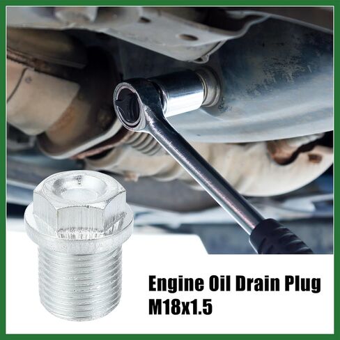 Motoforti M18x1.5 مسمار توصيل زيت المحرك الصلب مع حلقة ختم لفولفو XC60 XC90 S90 S70 C70 لفورد فوكس لون فضي طويل الأمد in Saudi Arabia