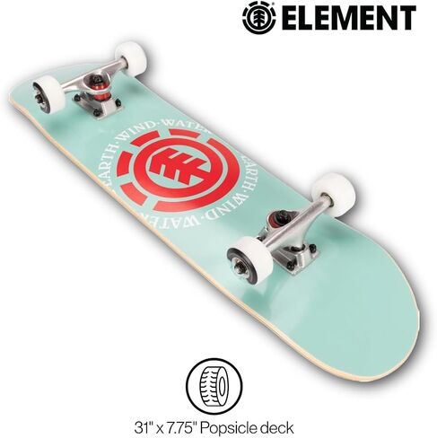 Element Popsicle Skateboard Mint 31" Standard Skateboards with 5" Aluminum Trucks, 9 Layer NE Maple, Ideal for All Experience Levels in Kuwait