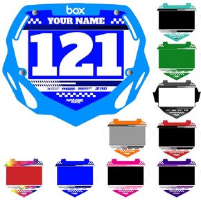 Custom BMX Box Two Number Plate Decal - Personalize Racing Graphics with Your Name & Number, Follows BMX Rule Book guidelines, Multicolored Outstanding Designs, Junior and Senior Sizes. in Saudi Arabia
