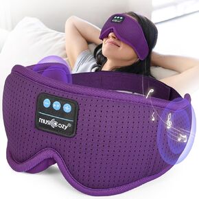 MUSICOZY White Noise Sleep Mask Headphones with 16 Soothing Sounds, Bluetooth Sleep Mask 3D Wireless Music Sleeping Headphones for Side Sleeper in Kuwait
