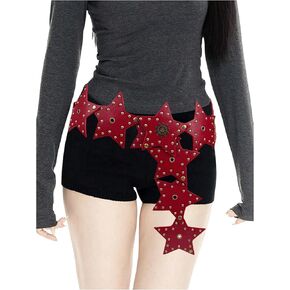 MakeMeChic Women's Star Wide Waist Belt Leather Rivet Studded Y2k Punk Accessories in Saudi Arabia