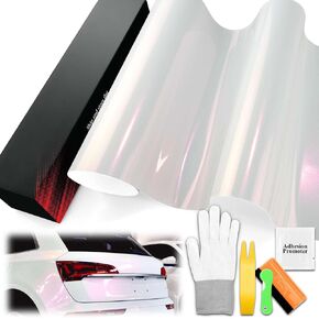 1FTx5FT PET Galaxy Dust Gloss أبيض أحمر حرباء معدني اللون متغير اللون من الفينيل التفاف السيارات ملصق لاصق للسيارة ورقة فيلم خالية من الفقاعات تقنية تحرير الهواء مع مجموعة أدوات in Saudi Arabia