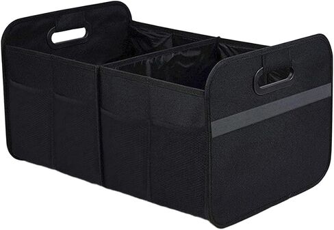Car Trunk Organizer, Collapsible Multi-Compartment Auto Storage Box with 4 Pockets, Waterproof Oxford Fabric Car Trunk Container Accessories for Sedan SUV Truck (Grey) in Saudi Arabia