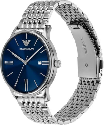 Emporio Armani Men's Three Hand Watch with Stainless Steel or Leather Band; Dress Watch for Men in Saudi Arabia
