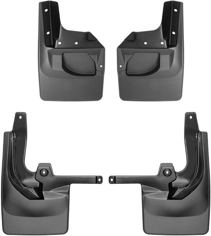 WeatherTech Custom No Drill Splash Guard MudFlaps for Jeep Wrangler 2-Door, Wrangler 4-Door - Front & Rear Set (110097-120099), Black in Saudi Arabia