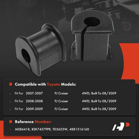 A-Premium 2 x Rear Sway Bar Bushing Kit, Compatible with Toyota FJ Cruiser 2007 2008 2009, 4WD in Saudi Arabia