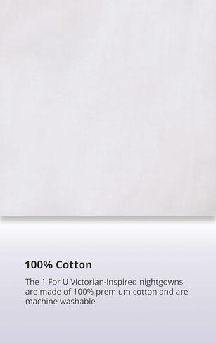 The 1 for U Victorian Nightgown - Women Nightgown, Daphne 100% Cotton Gown in Saudi Arabia