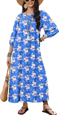 Ekouaer Moo Moos for Women 3/4 Sleeve Long Nightgowns House Dresses with Pocket S-3XL in Saudi Arabia