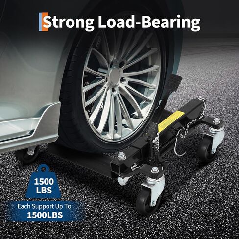 Hydraulic Car Wheel Dolly Jack Set of 2, Heavy Duty 1500 Lbs Car Wheel Dolly Vehicle Skates Positioning with Foot Pedal for Auto Tire Repairing, Vehicle Moving-Red in Saudi Arabia