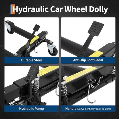 Hydraulic Car Wheel Dolly Jack Set of 2, Heavy Duty 1500 Lbs Car Wheel Dolly Vehicle Skates Positioning with Foot Pedal for Auto Tire Repairing, Vehicle Moving-Red in Saudi Arabia