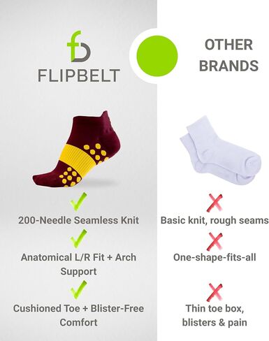 FlipBelt Performance Low-Cut & Quarter-Cut Running Socks – 200-Needle Seamless, Arch Support & Cushioned Toe – USA Company in Saudi Arabia