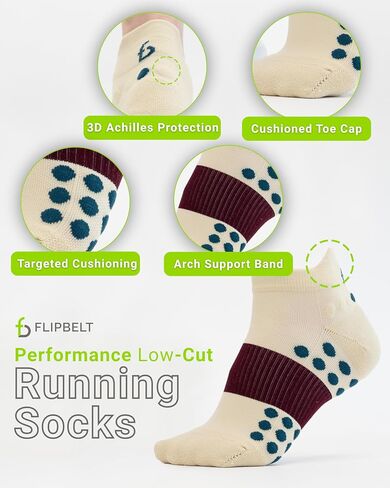 FlipBelt Performance Low-Cut & Quarter-Cut Running Socks – 200-Needle Seamless, Arch Support & Cushioned Toe – USA Company in Saudi Arabia