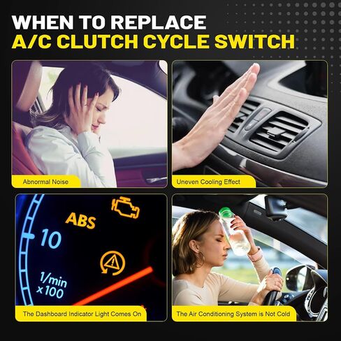 A/C Clutch Cycle Switch Compatible with Chevy Silverado, Tahoe, Suburban, Express, GMC Safari, Savana, Yukon, Replaces 15035084, 1132749, 15144494, for Cadillac Escalade in Saudi Arabia