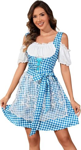 Populus 2-piece Oktoberfest Outfits Women German Dirndl Dress زي مهرجان أكتوبر البافاري التقليدي in Kuwait
