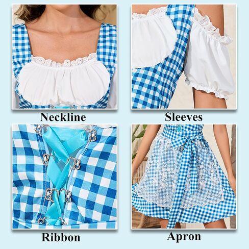 Populus 2-piece Oktoberfest Outfits Women German Dirndl Dress زي مهرجان أكتوبر البافاري التقليدي in Kuwait