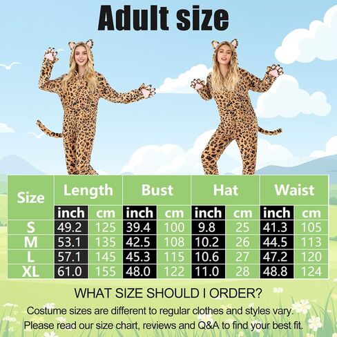 Cheetah Onesie Cat Costume for Women Halloween Fleece Leopard Costumes Animals Cosplay Dress Up in Kuwait