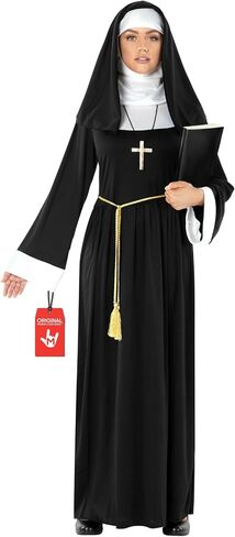 Morph Nun Outfit Women، زي راهبة مقاس كبير للنساء، أزياء دينية للبالغين، أزياء الهالوين النسائية in Saudi Arabia