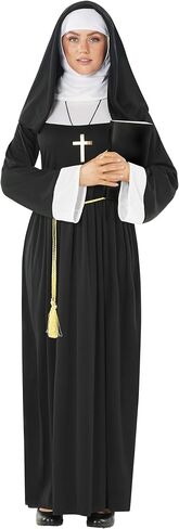 Morph Nun Outfit Women، زي راهبة مقاس كبير للنساء، أزياء دينية للبالغين، أزياء الهالوين النسائية in Saudi Arabia