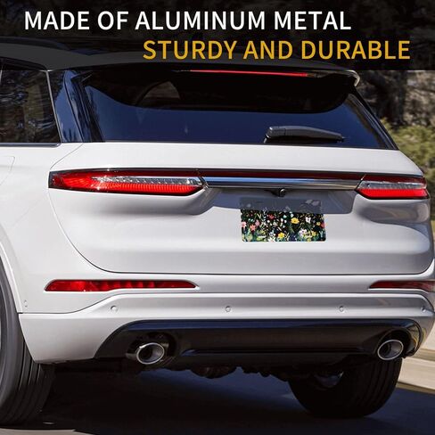 Wild Flowers Front License Plate for Women Car Vanity Plates Decorative Aluminum Metal Cute Novelty License Plate Cover for Men 6x12 Inch (4 Holes) in Saudi Arabia