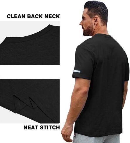 Mens Casual T Shirt Quick Dry Moisture Wicking Regular Fit Gym Workout Athletic Tee Shirts, Available in Big & Tall in Saudi Arabia