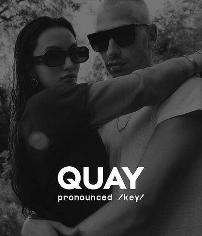 Quay - Womens Sunglasses, Polarized Cat Eye Lenses with UV Protection (Narrow Down, Black) in Saudi Arabia