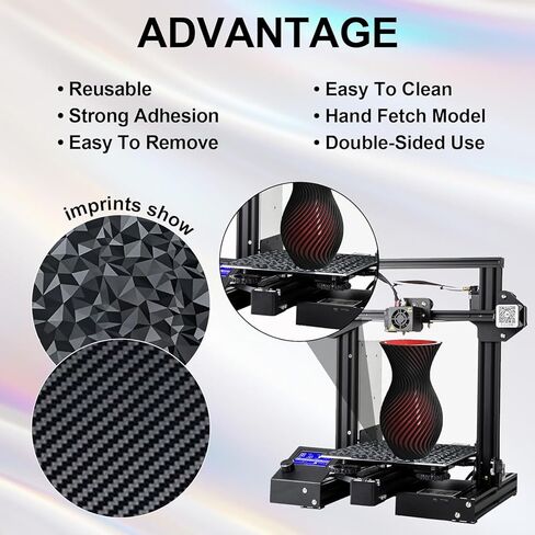 لوحة فولاذية زنبركية PEO PET مزدوجة الجوانب من Ideaformer 310x310 مم، لوحة بناء Diamond PEO+ألياف الكربون PET للمدفعية الجانبية X1 X2 لـ Creality CR-10 CR-10S Anet A8 Plus in Kuwait