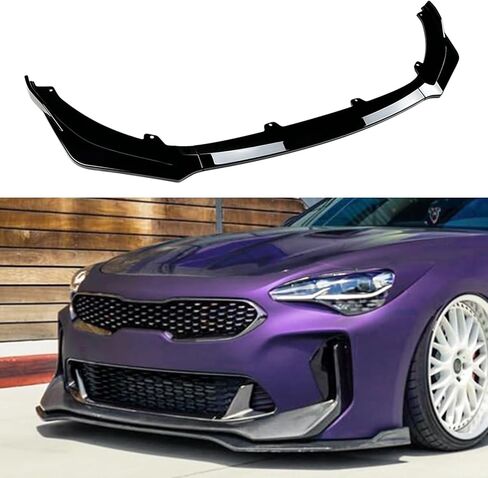 Car Front Spoiler Lip Kit Splitter for Kia Stinger GT 2018-2024 Black in Saudi Arabia